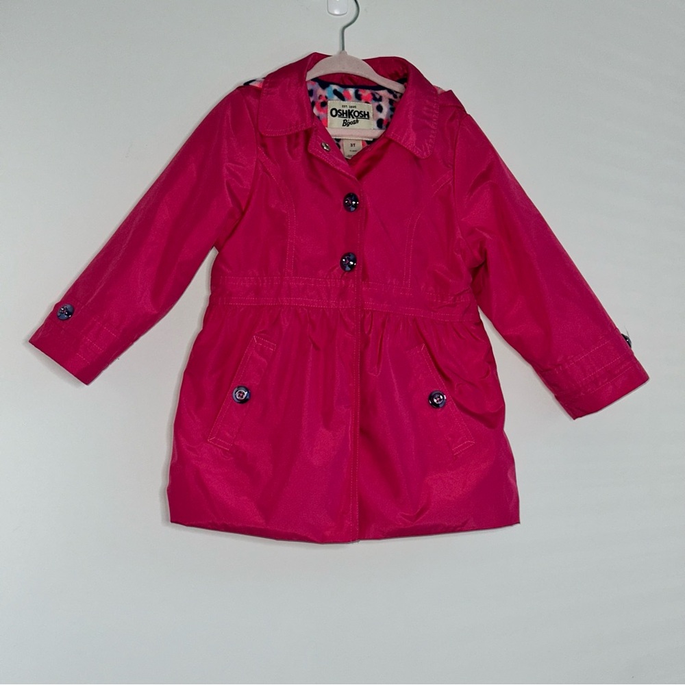 OshKosh B'gosh Hot Pink Girls' Raincoat 3T